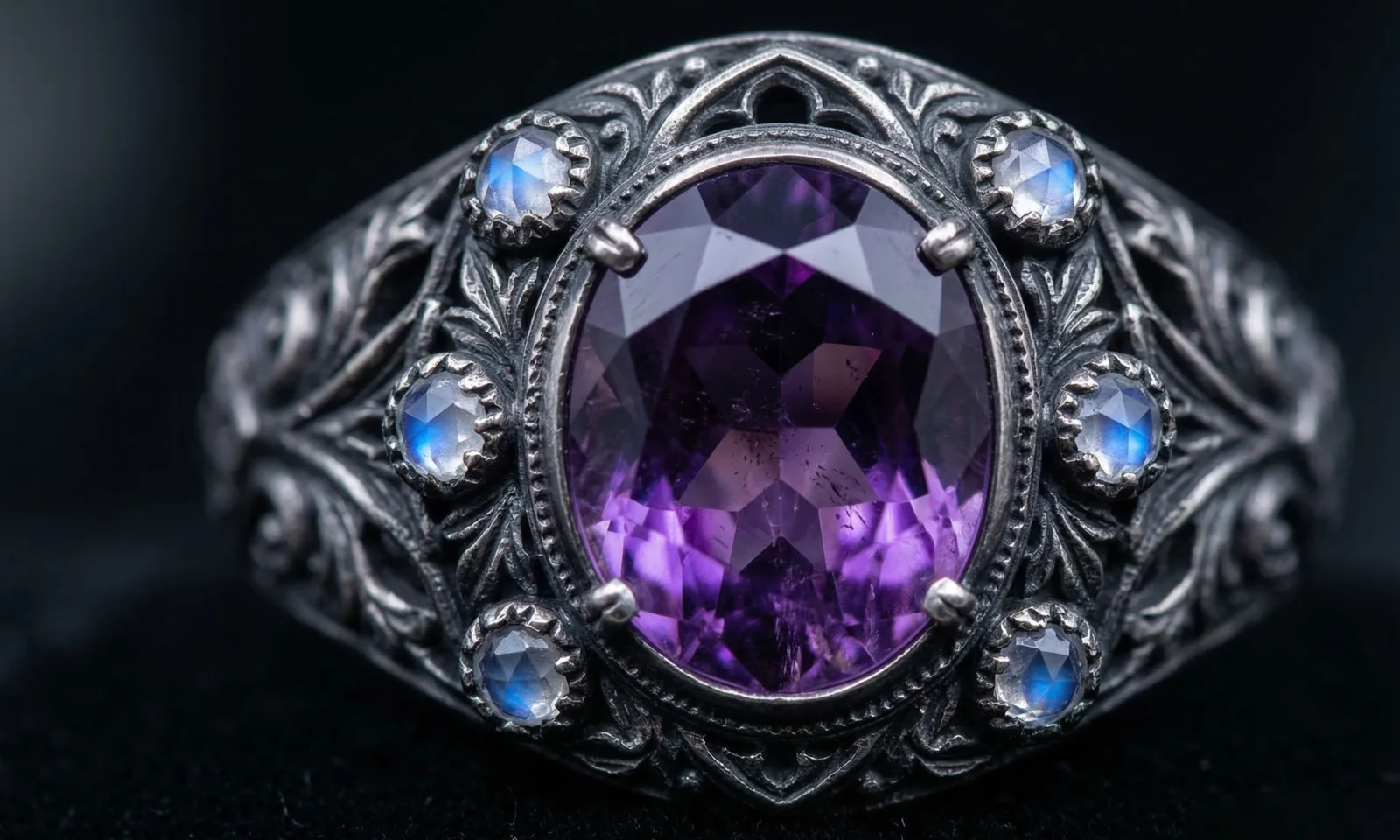 Art Deco style amethyst ring